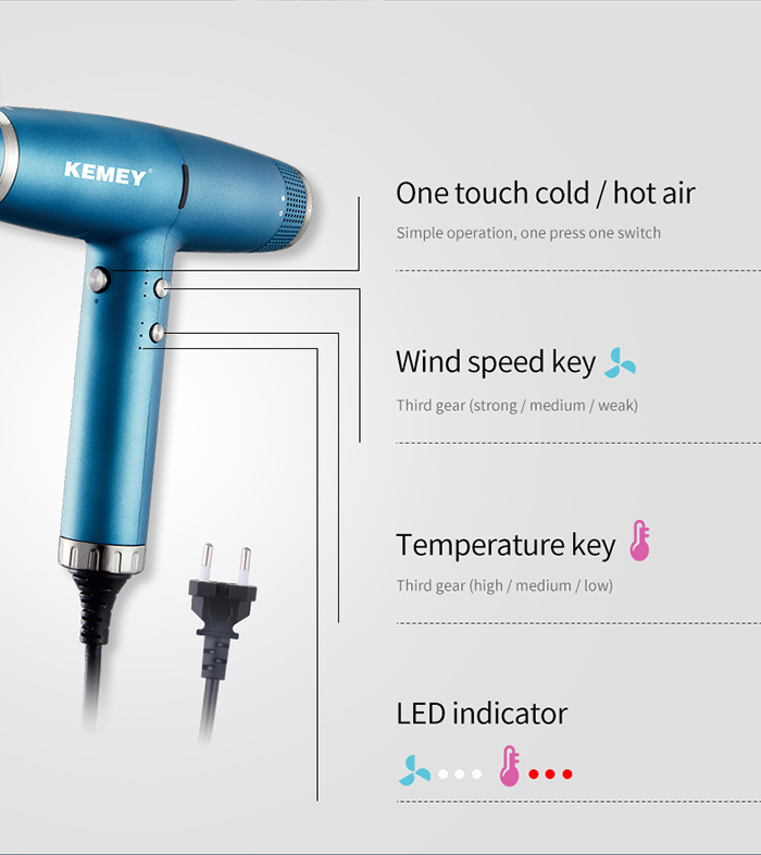 Rechargeable Hot And Cold Air Salon Hair Dryer details