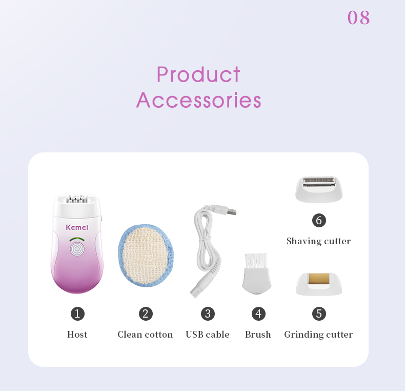 LCD Electric Tweezers Dry wet Use Portable Epilator KEMEI km-908B Women Usb Charging Cordless 3 in 1 Epilator Hair Removal factory