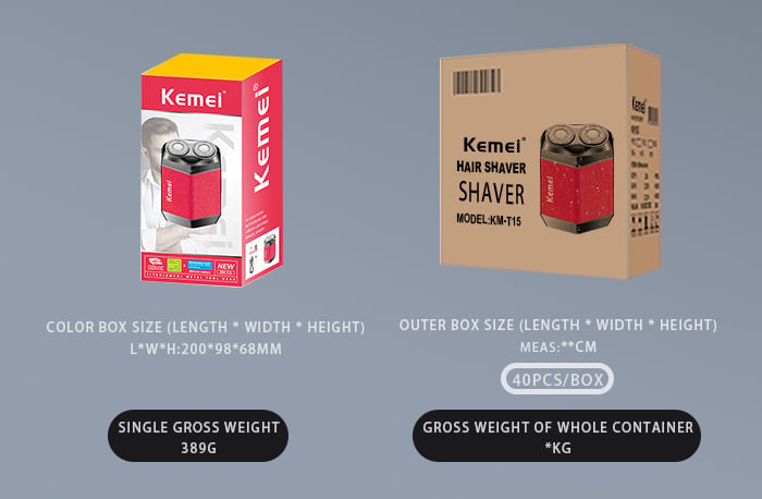 KEMEI Km-t15 Portable Travel Men Electric Shavers Double Knife Net Usb Rechargeable Electric Shaver For Men factory