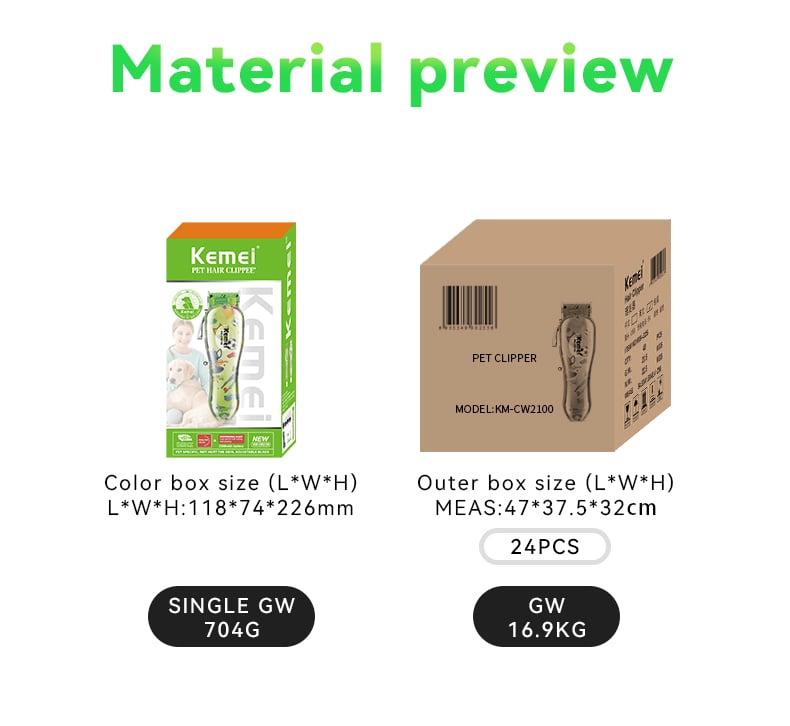 KEMEI Km-Cw2100 Pet Hair Trimmer Clipper Adjustable Cordless Dog Cat Pet Electric Hair Clipper Machine Trimmer details