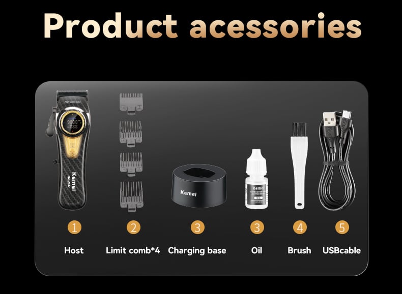 KEMEI km-2242 Hair Clipper Trimmer Brushless Motor Battery Powered Hair Trimmers Commercial Clippers With Charging base manufacture