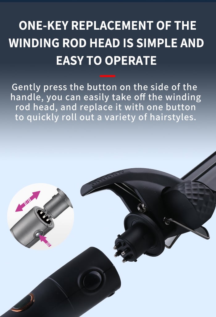 KEMEI Hair Styling Tools Curling Iron Wand Curling Iron Automatic Hair Curler 4 in 1 curling iron with LCD Display details