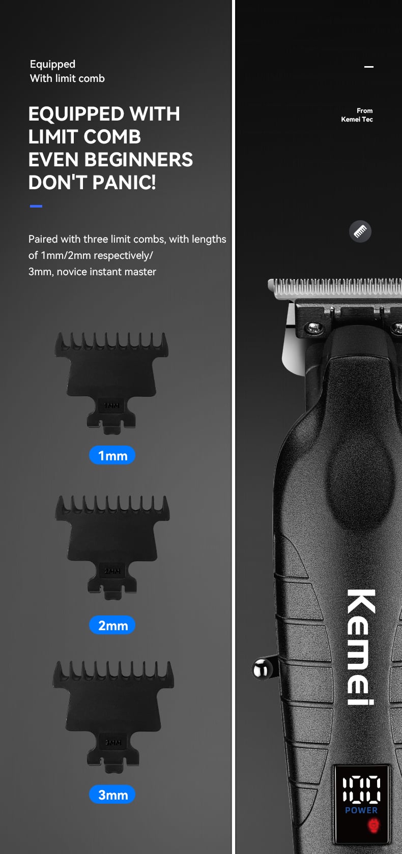 KEMEI New Design Hair Cutter Machine Best Brand Km-2293 Fast Charging Barber Machine Blades Hair Cutter factory