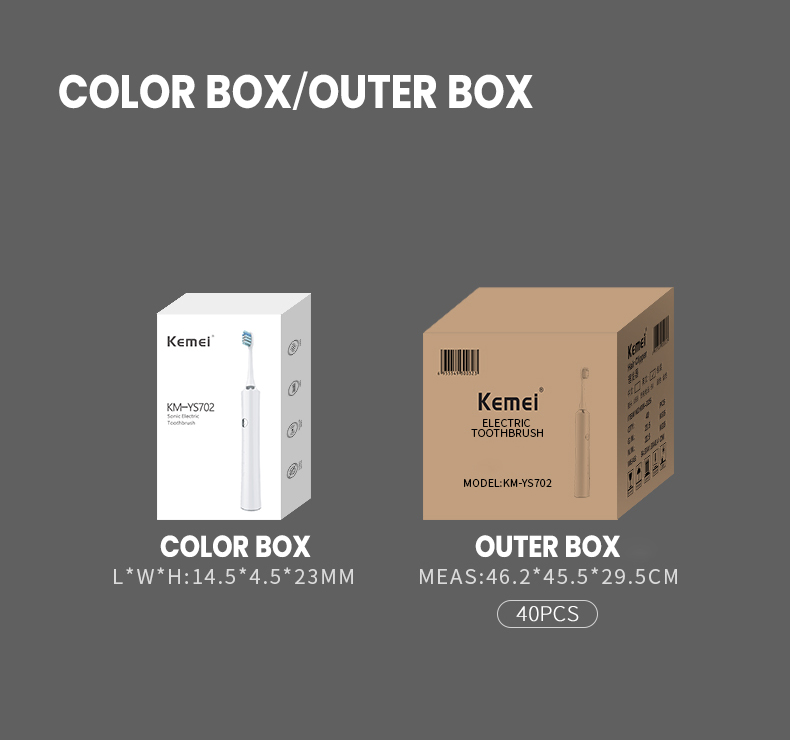 Eco Friendly Sonic Electric Toothbrush Kemei Km-Ys702 Powerful Usb Rechargeable Ultrasonic Tooth Brush supplier