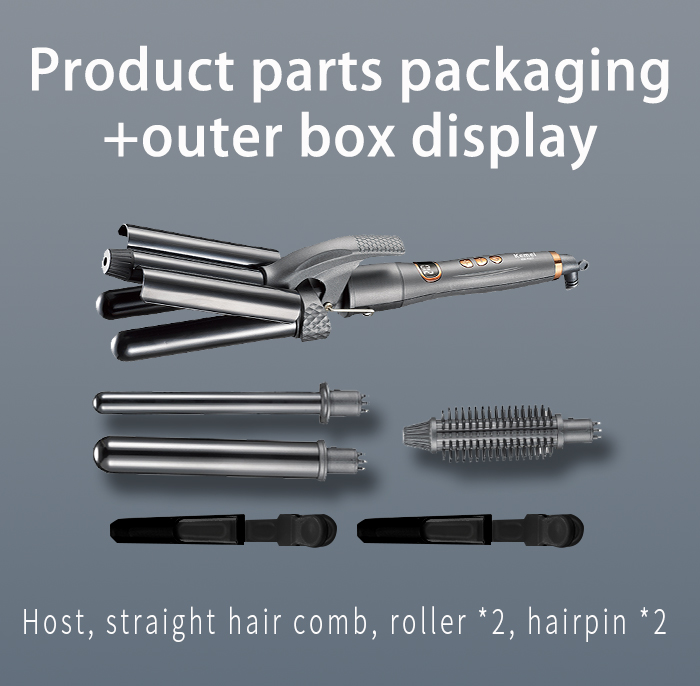 KEMEI Hair Styling Tools Curling Iron Wand Curling Iron Automatic Hair Curler 4 in 1 curling iron with LCD Display supplier
