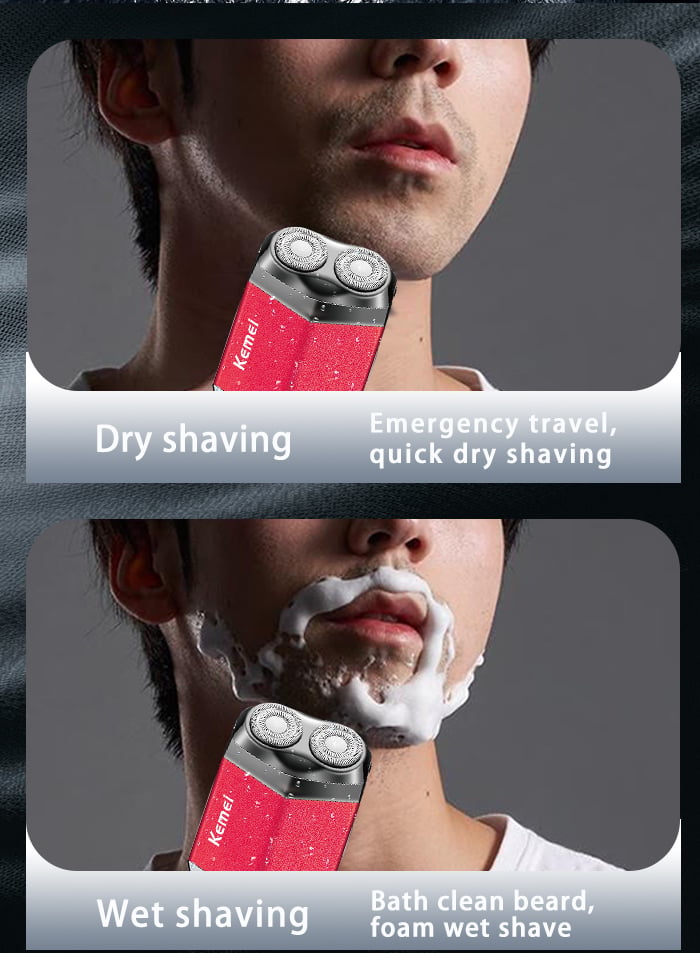 KEMEI Km-t15 Portable Travel Men Electric Shavers Double Knife Net Usb Rechargeable Electric Shaver For Men factory