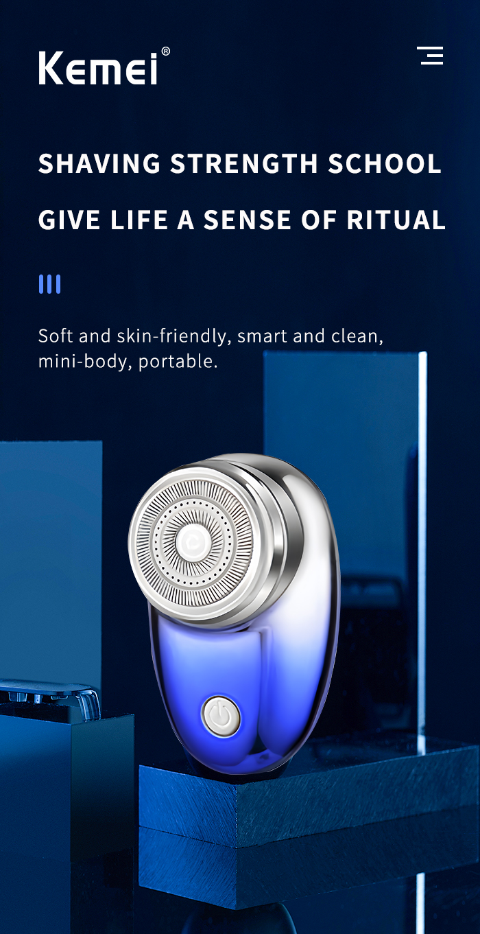 Hot Sale Mini Portable Shaving Machine Km-c52 Waterproof Wet And Dry Electric Razor Shaving Machine For Men supplier