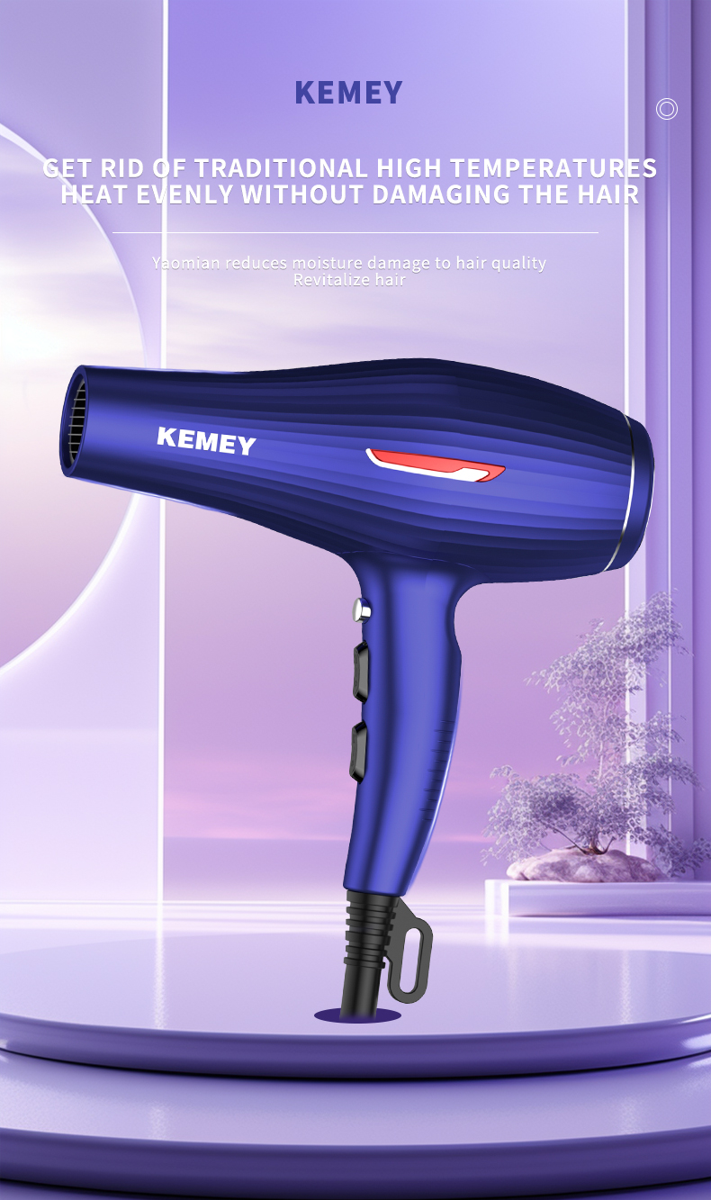 KEMEI Professional Salon Professional Hair Dryer Km-6851 1600w High Power Ac Motor Powerful Hair Dryers Support Cold And Hot Air supplier