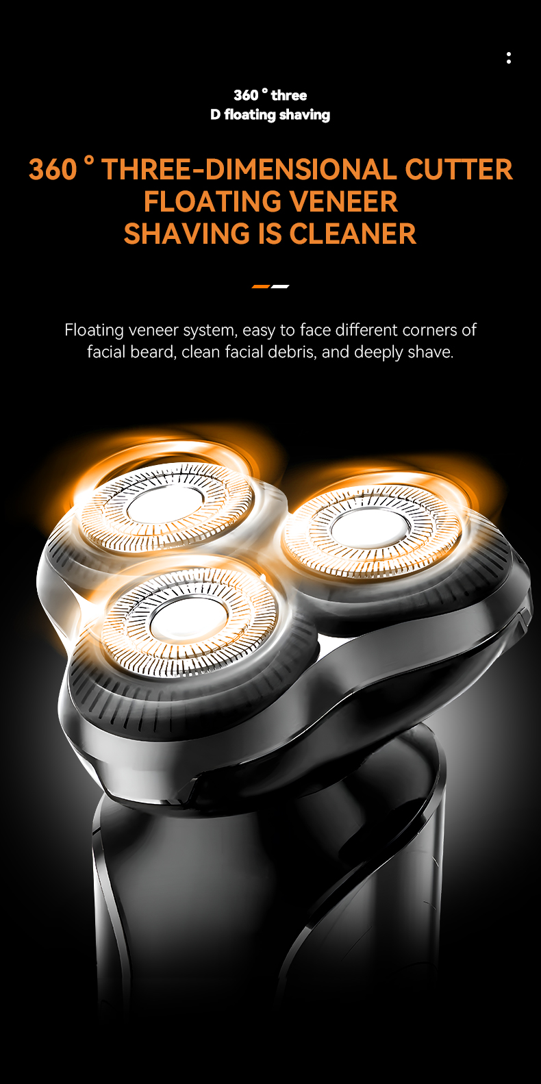 Kemei KM-774 Men Electric Razor Ipx4 Full-body Waterproof LCD Veneer Floating Three-blade Shaver manufacture