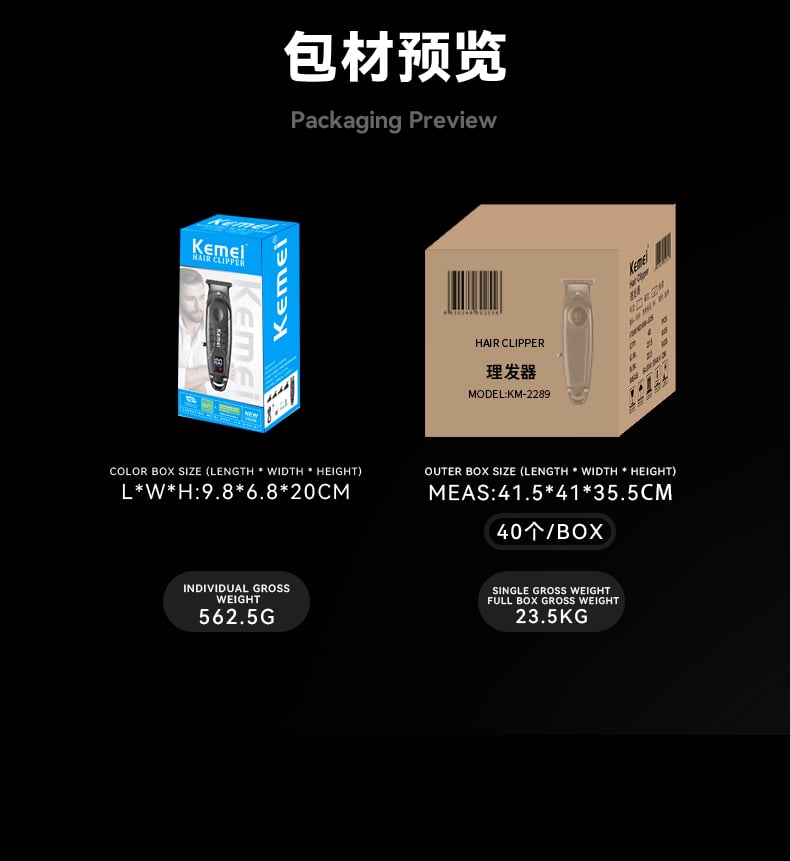 USB Rechargeable Cordless Hair Clipper Hair Cut Machine Price km-2289 Professional Hair Clipper For Men supplier