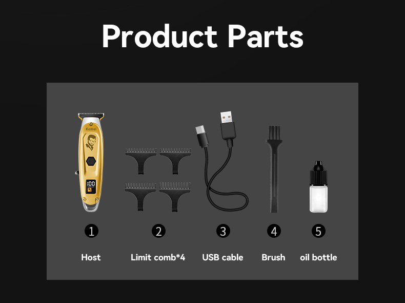 KM-1947 Cordless Professional Beard Trimmer Cutting Kit for Men details