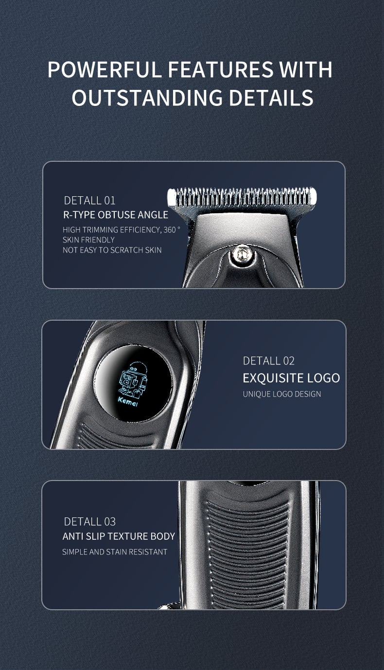 USB Rechargeable Cordless Hair Clipper Hair Cut Machine Price km-2289 Professional Hair Clipper For Men details