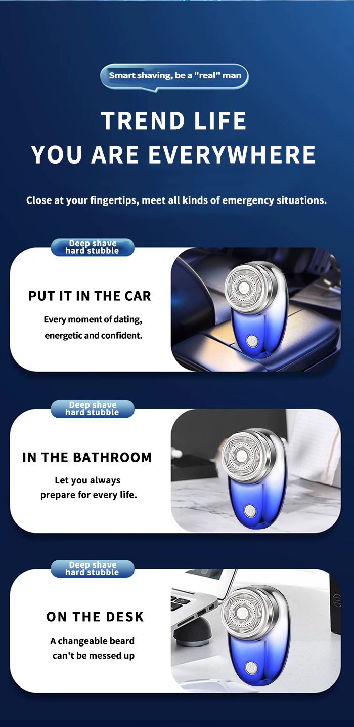 Hot Sale Mini Portable Shaving Machine Km-c52 Waterproof Wet And Dry Electric Razor Shaving Machine For Men manufacture