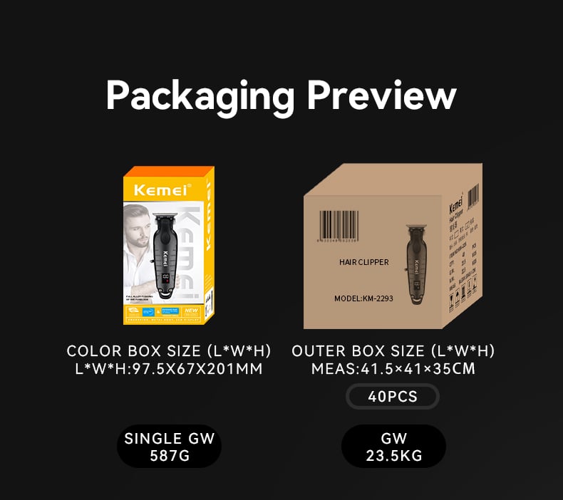 KEMEI New Design Hair Cutter Machine Best Brand Km-2293 Fast Charging Barber Machine Blades Hair Cutter supplier