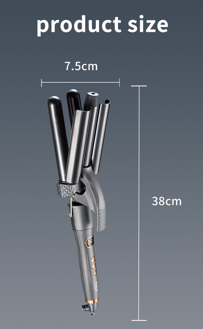 KEMEI Hair Styling Tools Curling Iron Wand Curling Iron Automatic Hair Curler 4 in 1 curling iron with LCD Display manufacture