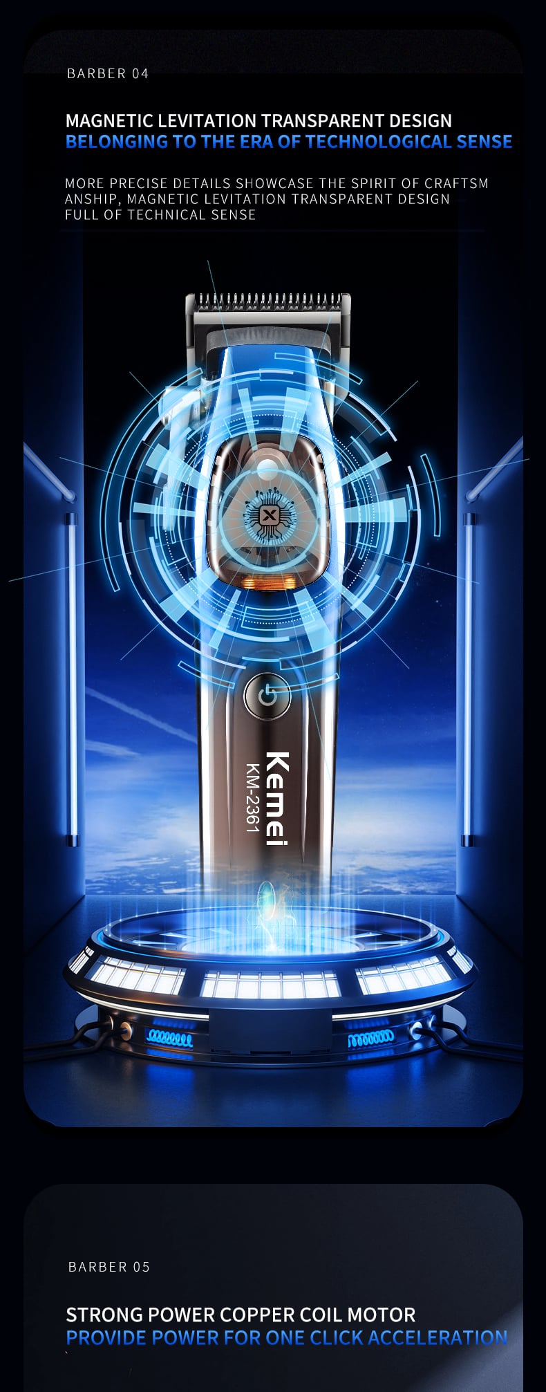 KEMEI km-2361 DLC 10000rpm Rechargeable Hair Trimmer Hair Trimmer Hair Cut Machine Clipper factory