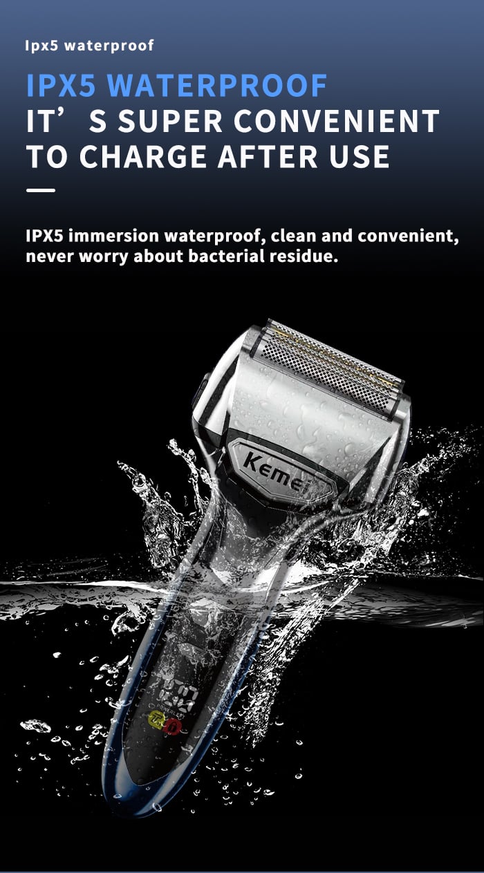 Ipx7 Waterproof Face Electric Shaver Km-3215 5 Cutter Heads Net Floating Trimmer Hair Razor Shaver details