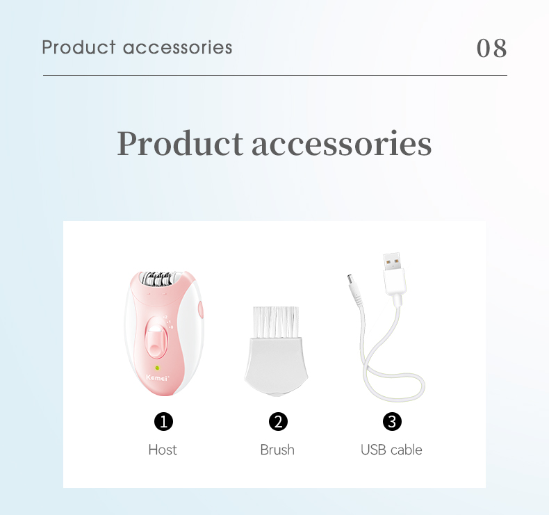 Portable Electric Epilator USB Rechargeable Lady Razor for Legs and Bikini details