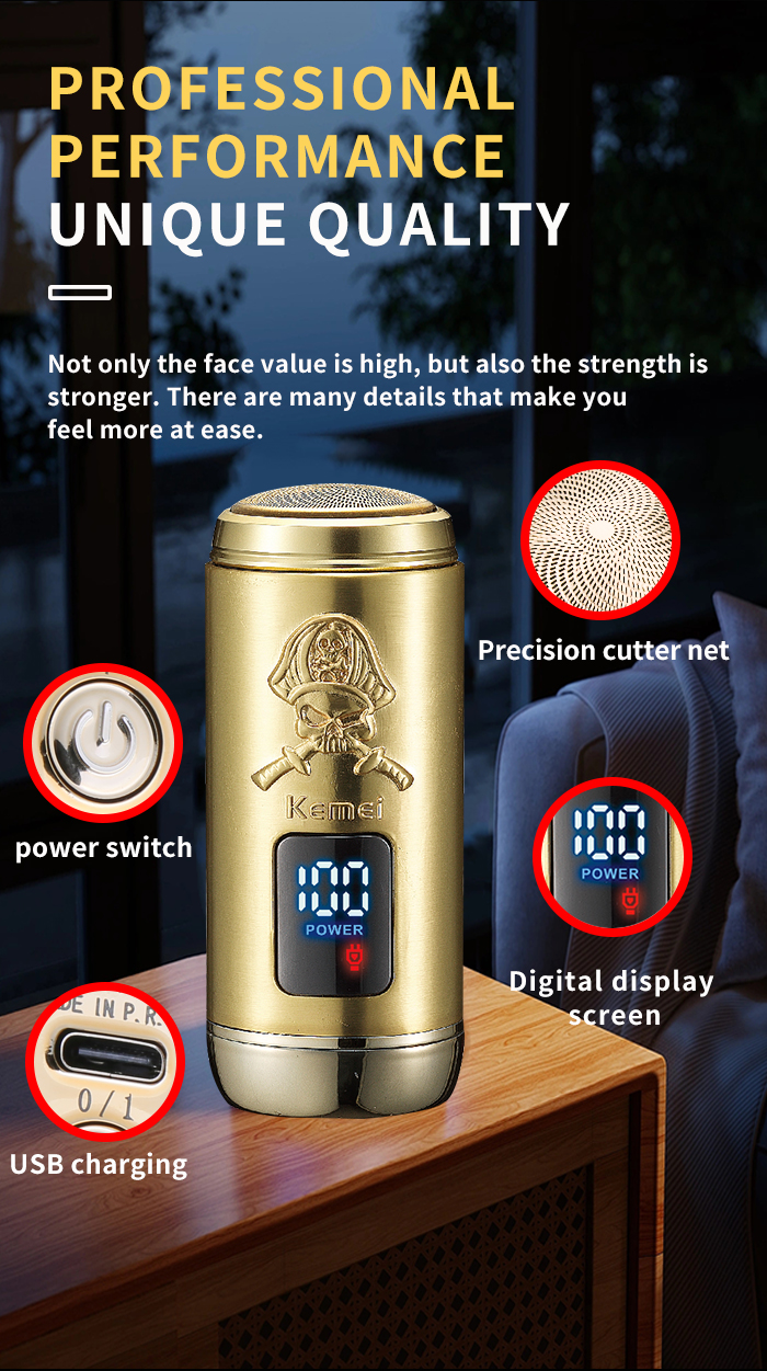 Kemei KM-C57 Professional Mini Electric Shavers Travel Portable Electric Razor For Men supplier