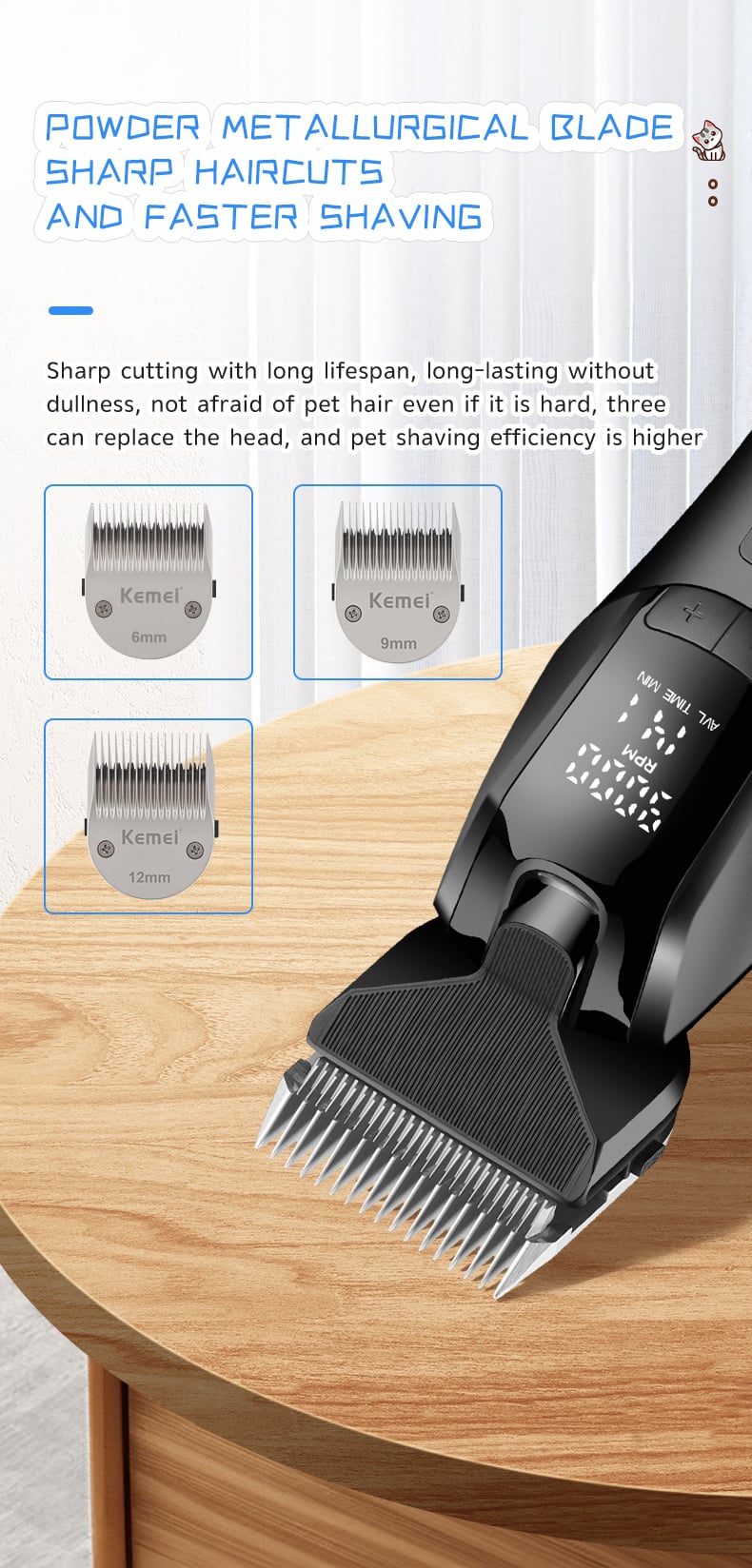 Professional Pet Grooming Tool Electric Pet Shaver Hair Shaver Km-1857 Electric Pet Hair Shaver For Dogs Cats factory
