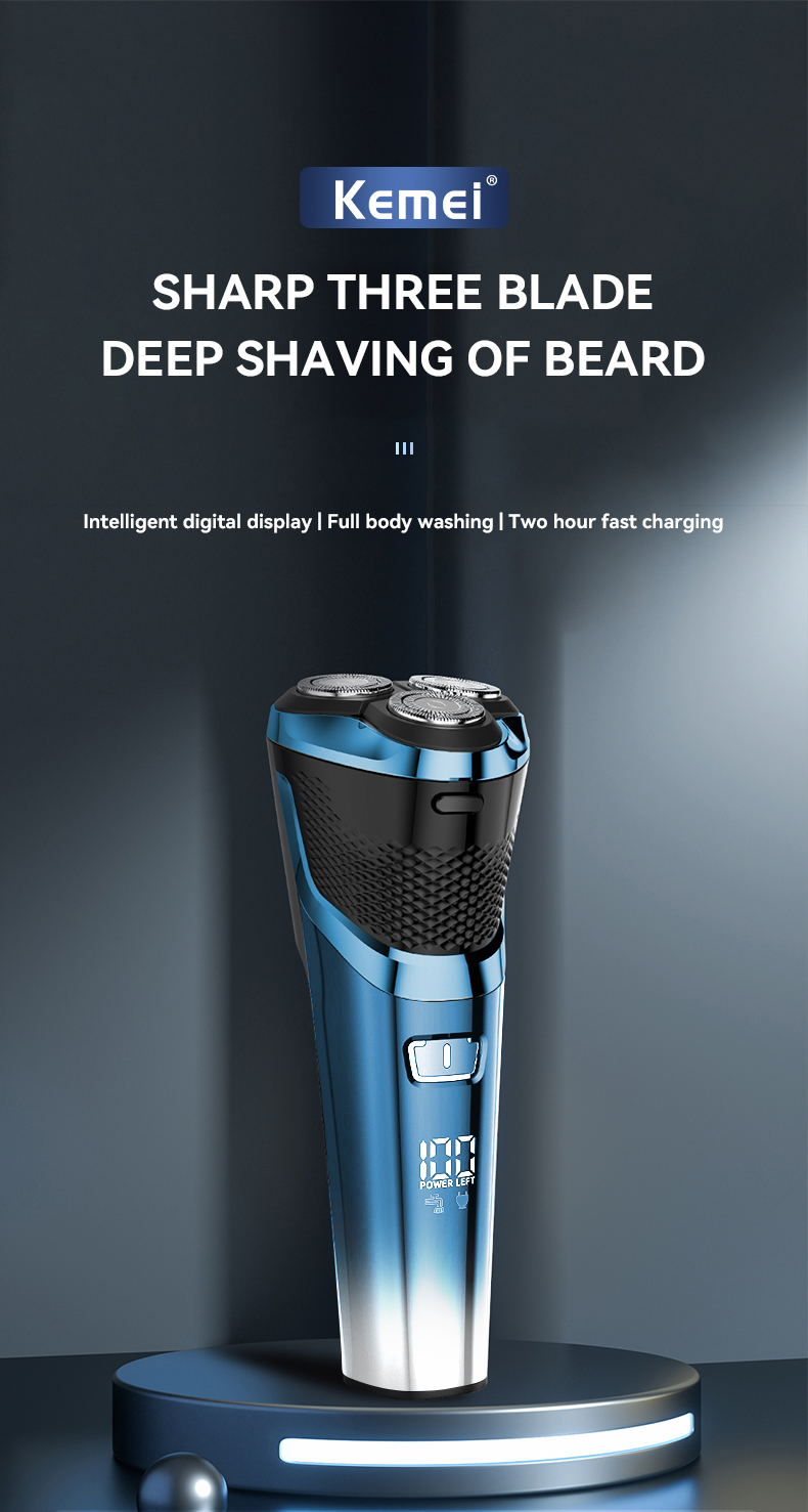 Men Triple Floating Blade Heads Kemei km-8510 Wet-Dry Dual Use Waterproof Electric Shaver USB Rechargeable Electric Razor factory