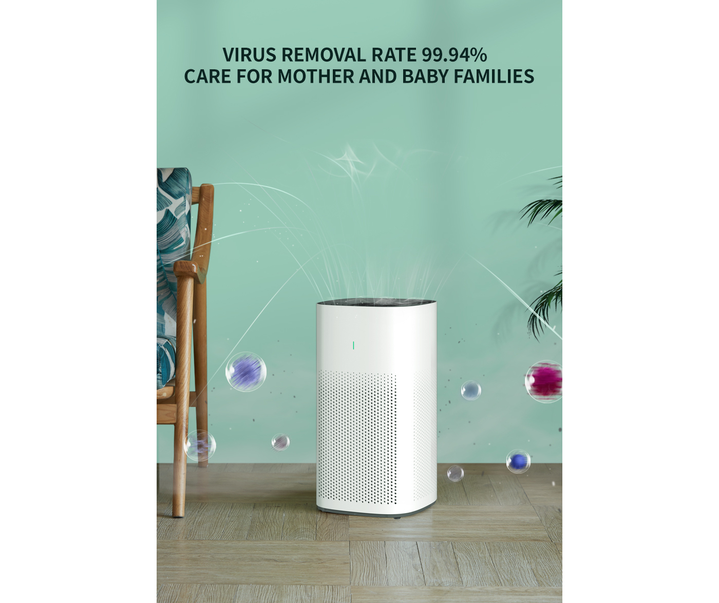 Tuya WiFi Control HEPA Filter Household Air Purifier manufacture