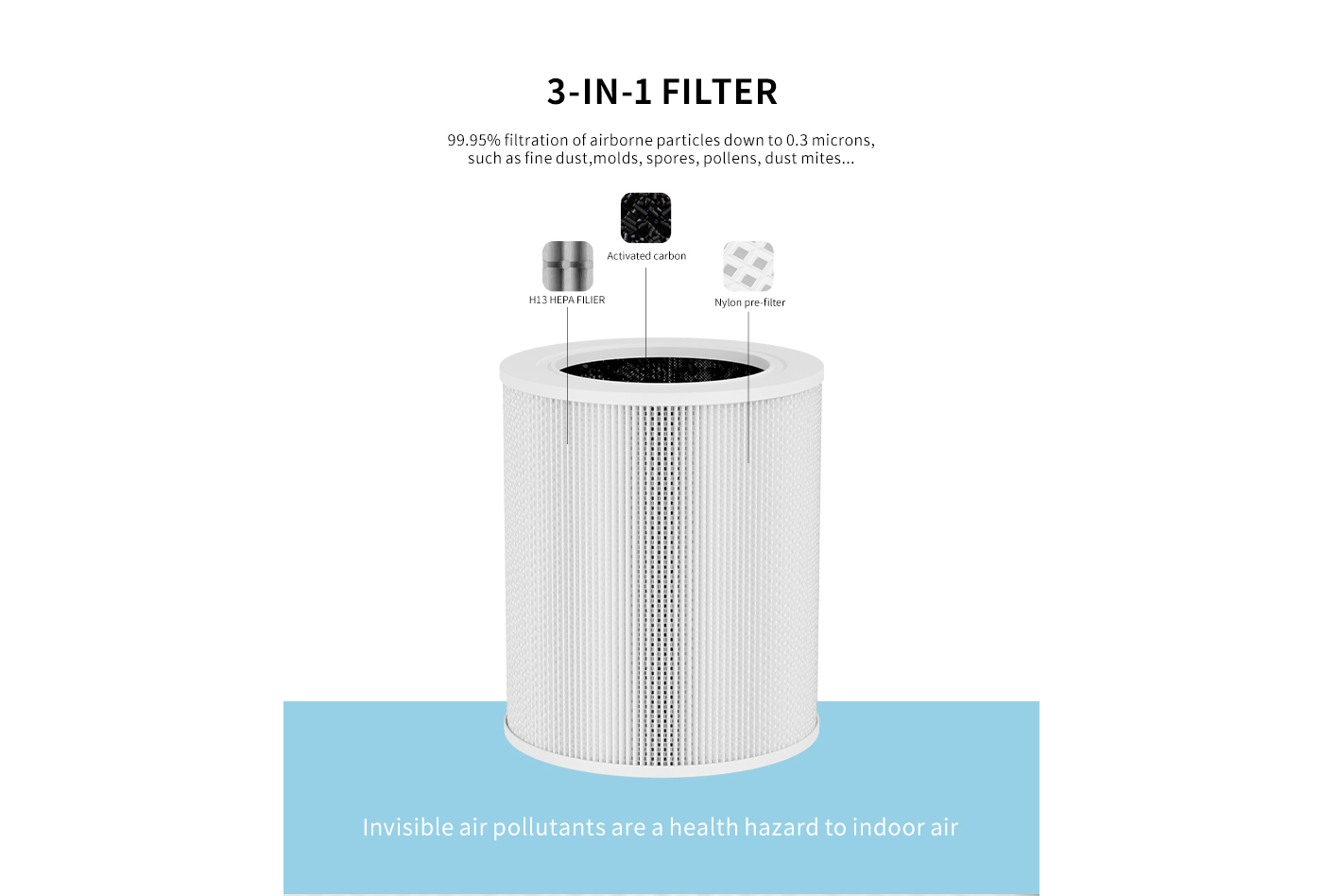 Smart Tuya WiFi Control House Living Room Air Purifier supplier
