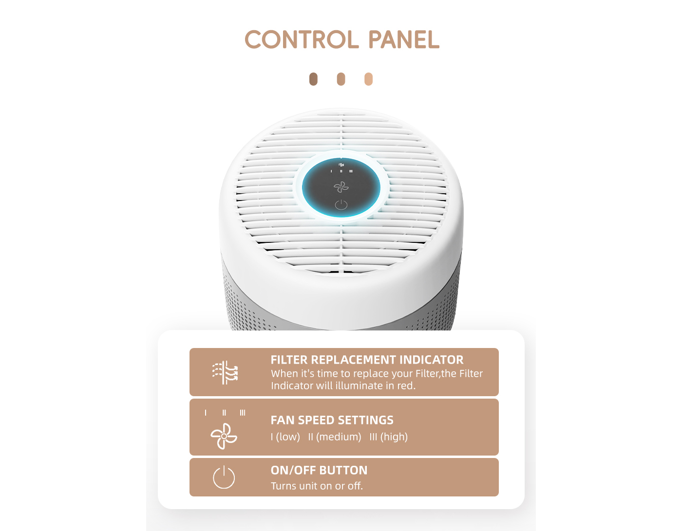 Office Desktop Compact Air Purifier with H13 HEPA Filter factory