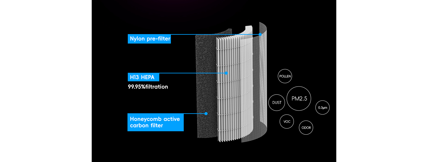 HEPA Active Carbon Filter Air Purifier For Medium Room details