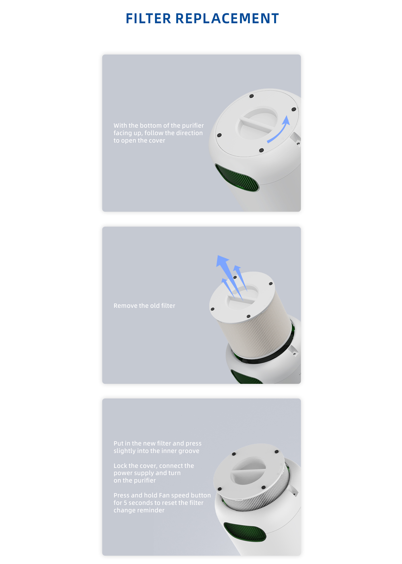 Touch Control Small Size Air Purifier with Night Light factory