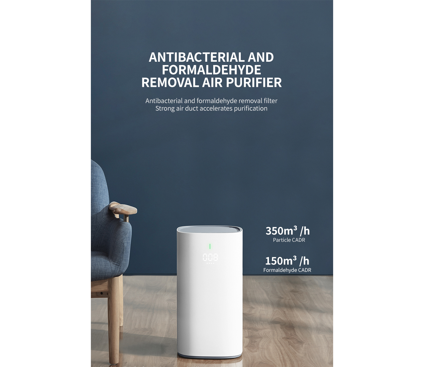 Air Quality Digital Display Home Bedroom Air Purifier manufacture