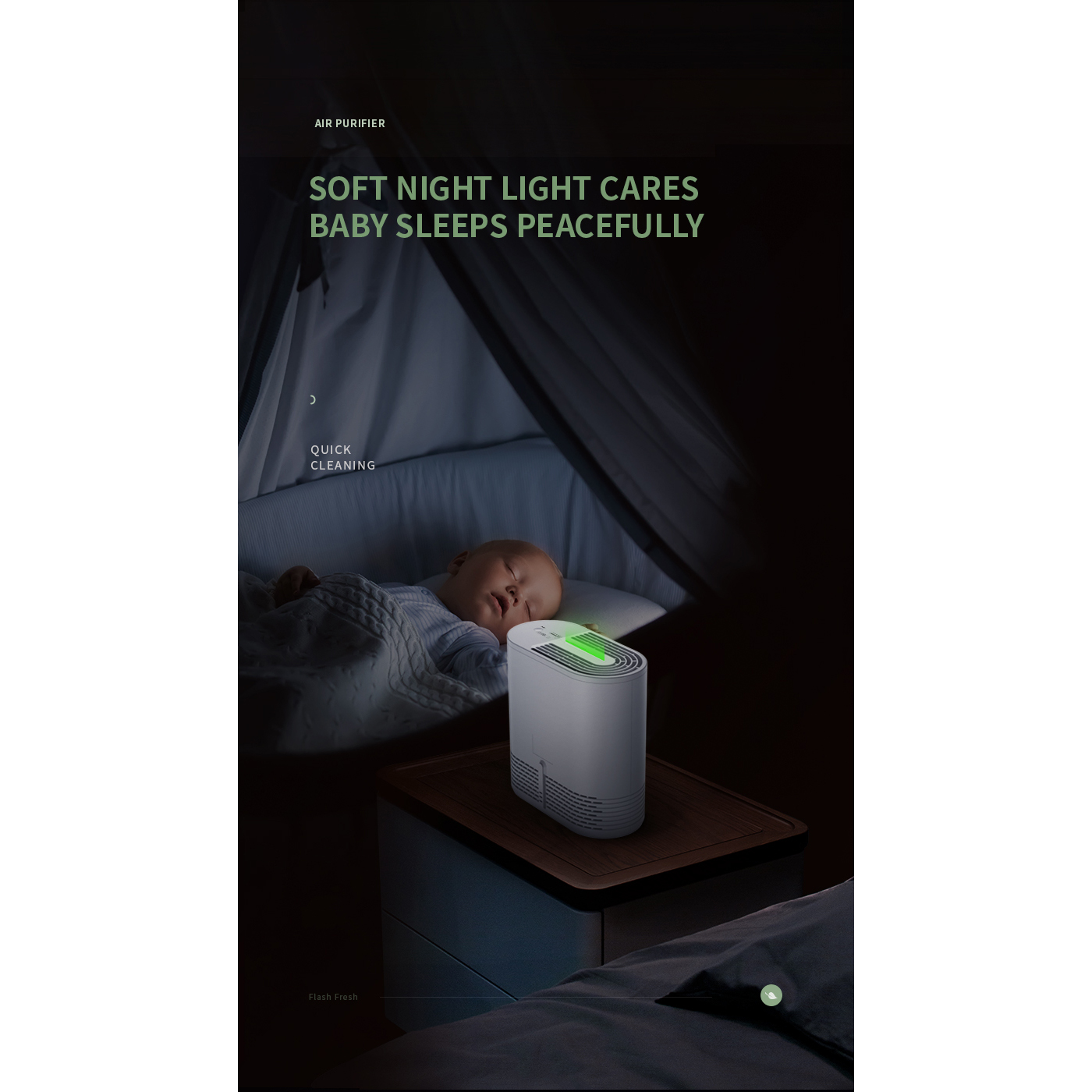 Night light Sleep Mode Small Desktop Air Purifier details