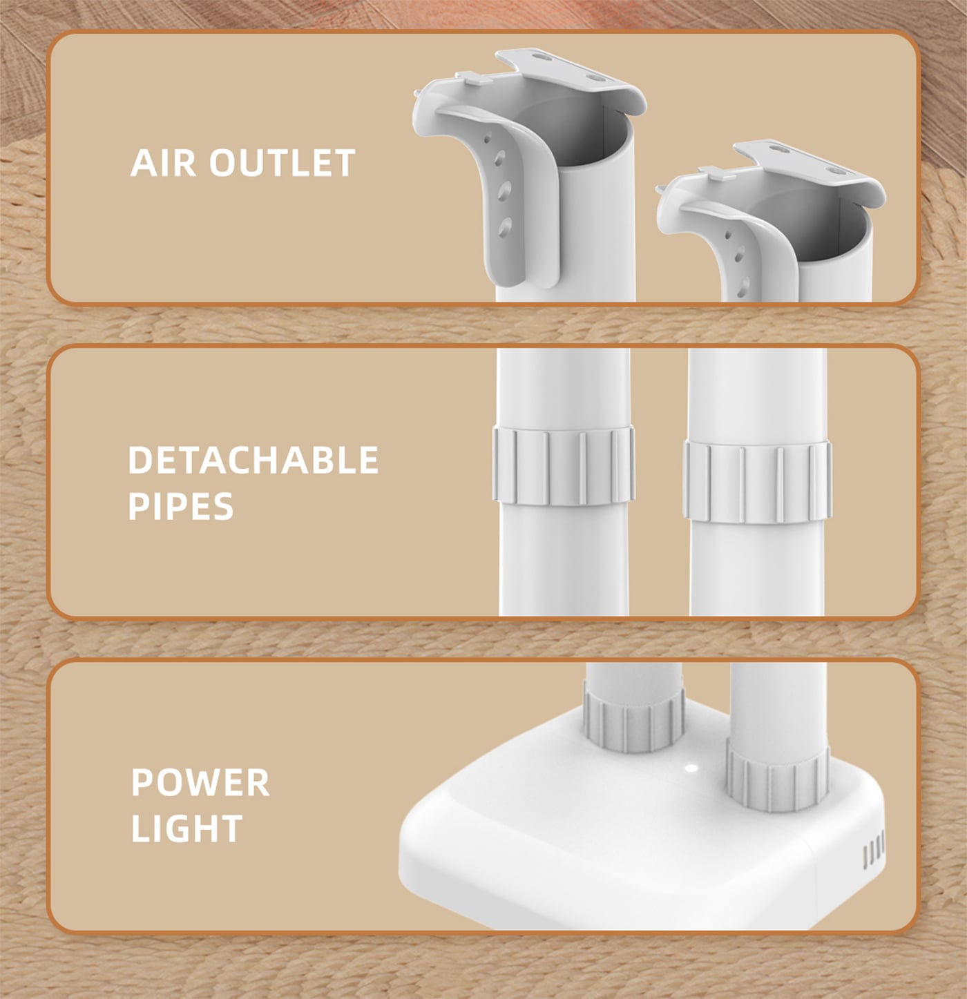 Gentle Warm Air Heating No Noise Boot Shoe Dryer factory