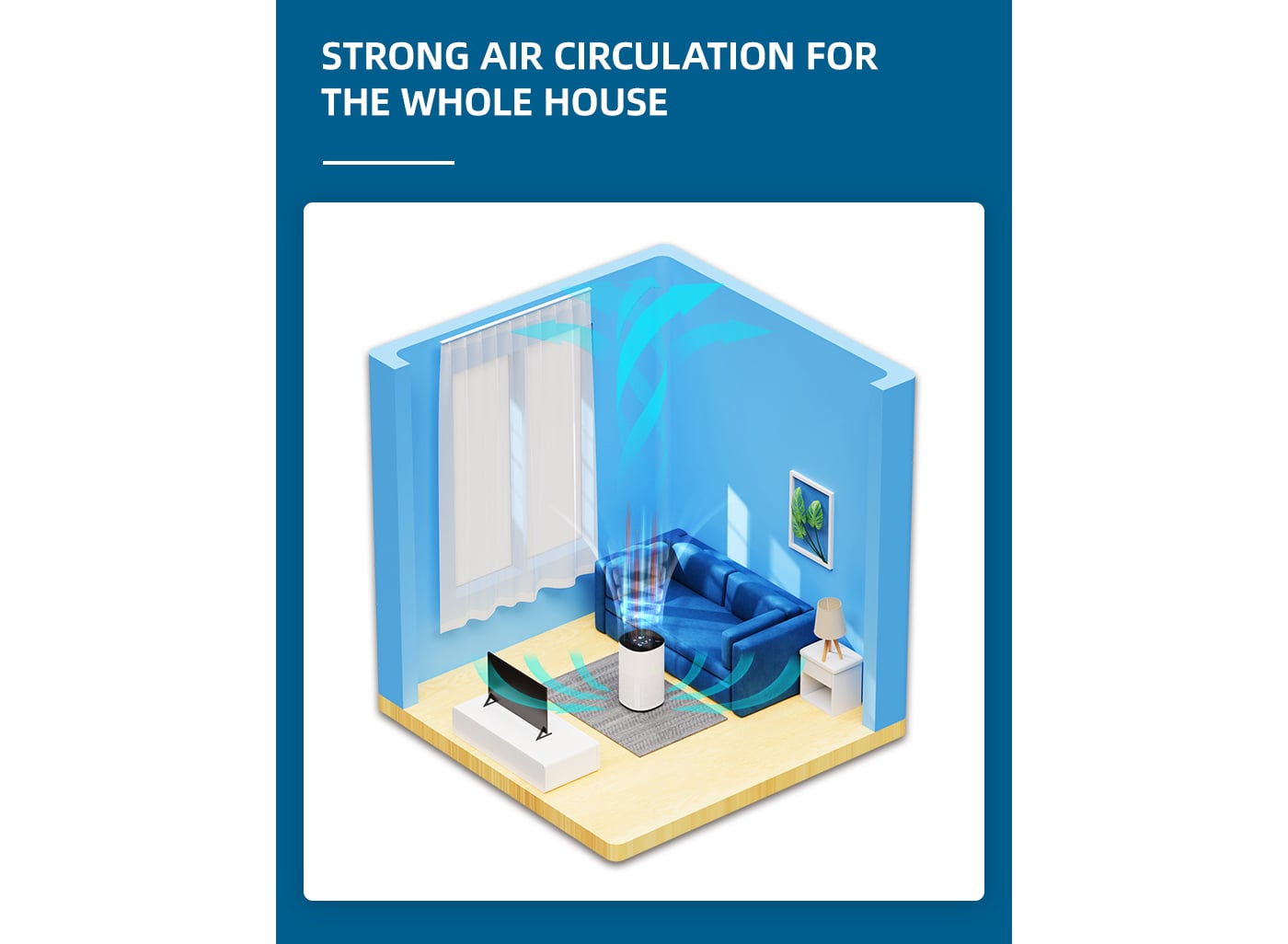 Smart Sensor Air Quality Display Air Purifier For Home supplier