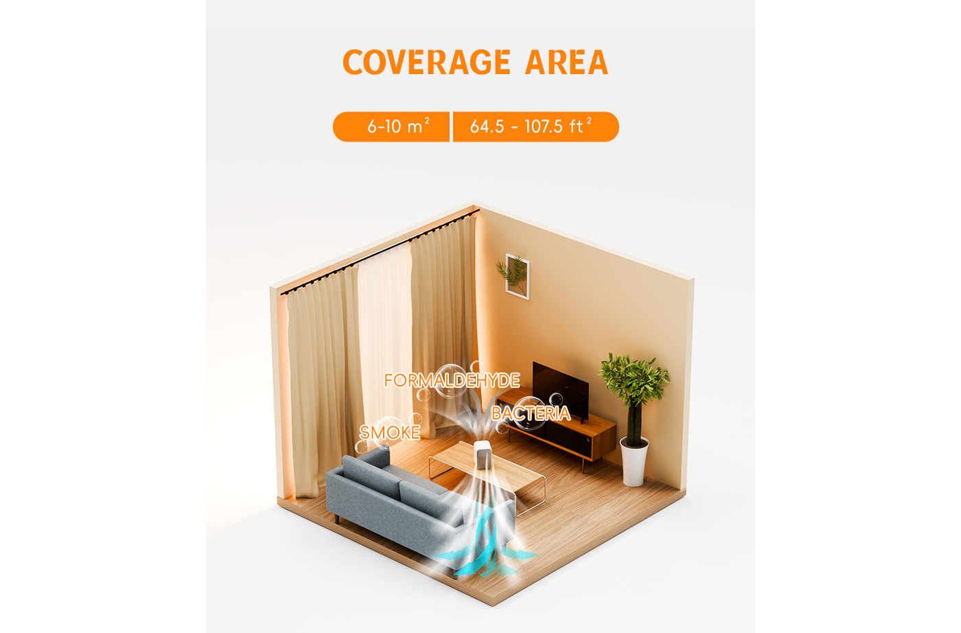 Desktop Air Cleaner Air Purifier with UV Function factory