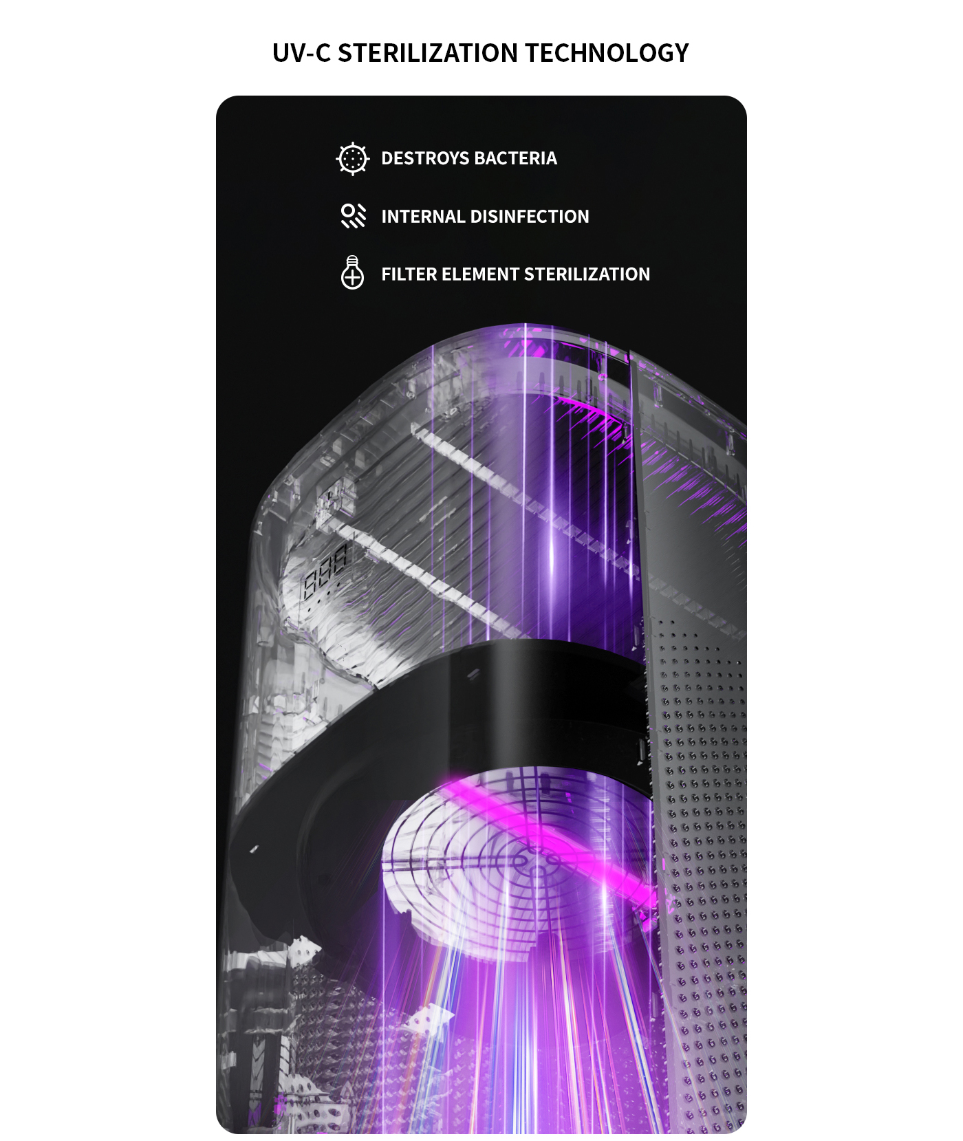 Smart Tuya WiFi Control House Living Room Air Purifier factory