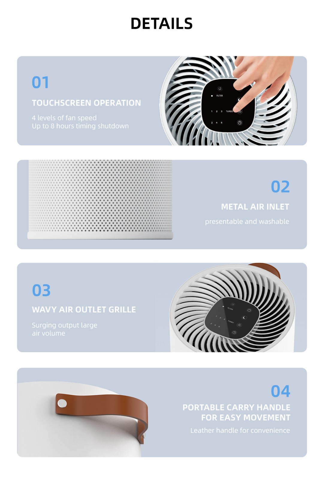Breathing Light H13 HEPA Remove PM2.5 Air Purifier details