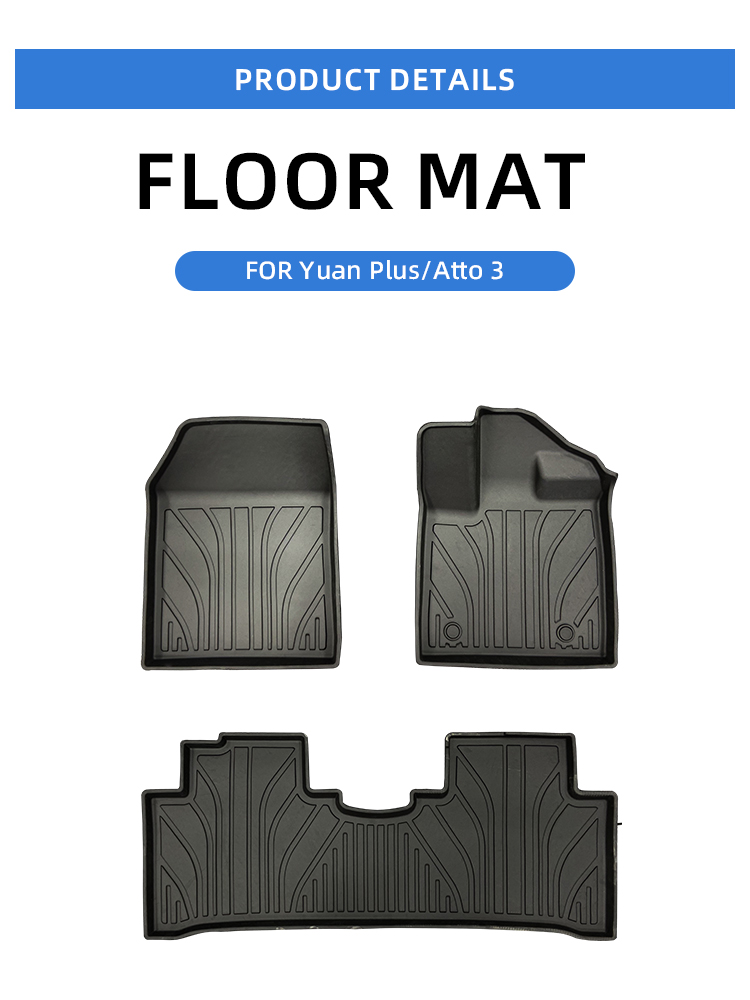 Interior Accessories Atto 3 Floor Mats Car Floor Liner Foot Pad Car Carpet Tpe Foot Mat For Byd Atto 3 Yuan Plus factory