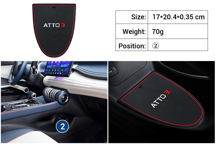 Car Interior Accessories Anti-Slip Mat ATTO 3 Door Slot Mat Anti-skid Pad Door Slot Pads For BYD Yuan Plus Accessory factory