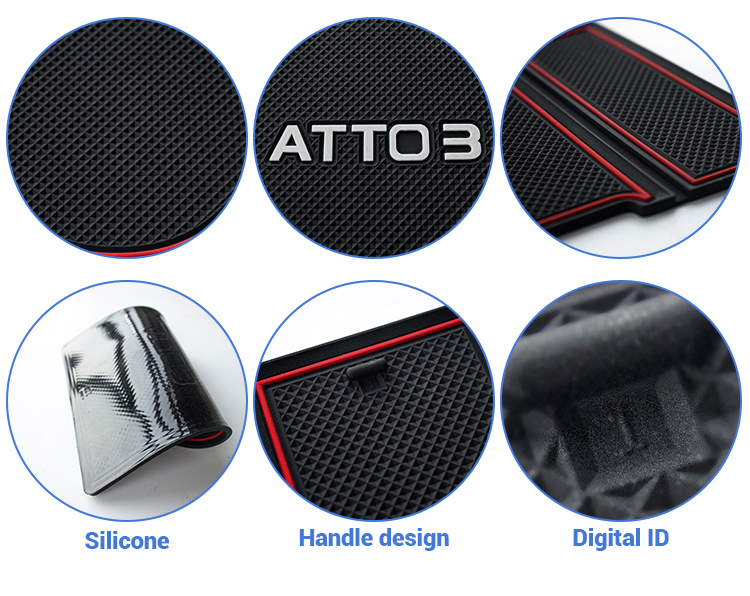 Car Interior Accessories Anti-Slip Mat ATTO 3 Door Slot Mat Anti-skid Pad Door Slot Pads For BYD Yuan Plus Accessory factory