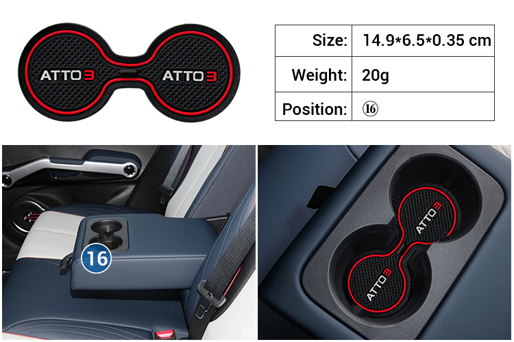 Car Interior Accessories Anti-Slip Mat ATTO 3 Door Slot Mat Anti-skid Pad Door Slot Pads For BYD Yuan Plus Accessory factory