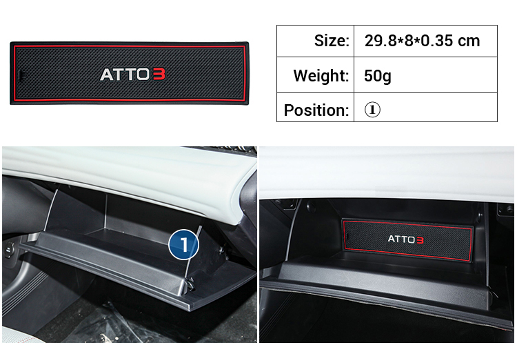 Car Interior Accessories Anti-Slip Mat ATTO 3 Door Slot Mat Anti-skid Pad Door Slot Pads For BYD Yuan Plus Accessory details