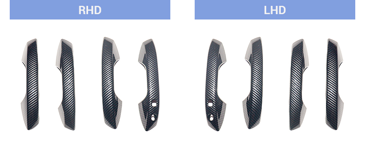 Car Exterior Decoration Accessories ABS Imitate Carbon RHD Auto Side Door Handle Cover Frame For BYD Yuan Plus Atto 3 details