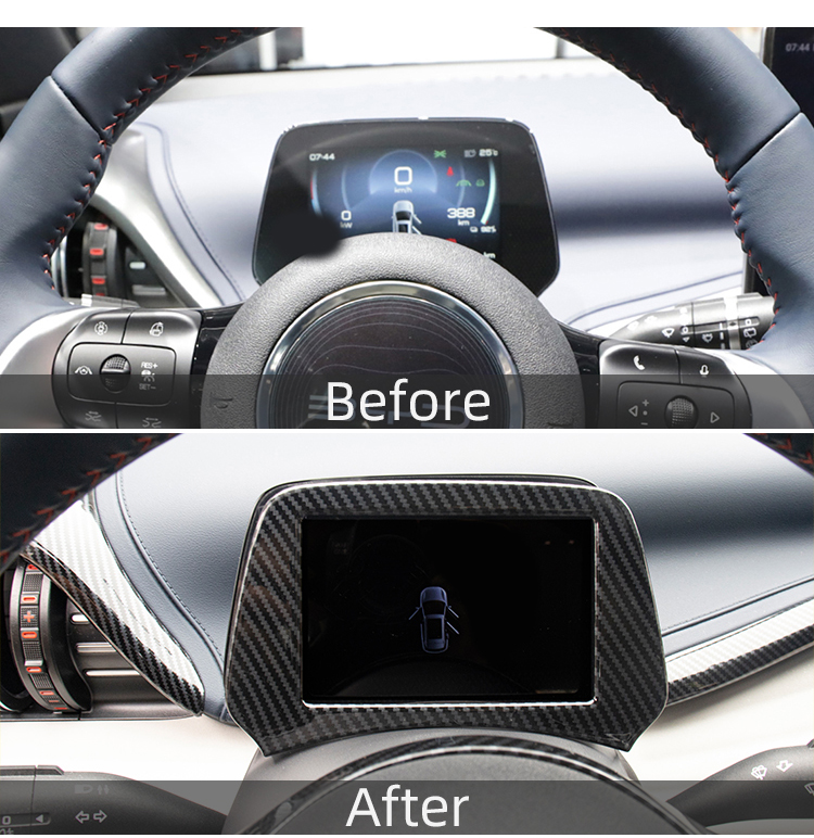 Car Interior Accessories ABS Imitate Carbon Dashboard Panel Trim Central Control Molding Strip Trim Cover For BYD ATTO 3 2022 factory