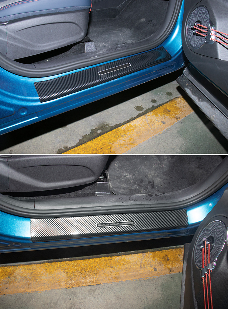 Car Exterior Accessories Outer Door Scuff Foot Plate ABS Imitate Carbon Door Sill Guard Cover For BYD ATTO 3 Yuan Plus supplier