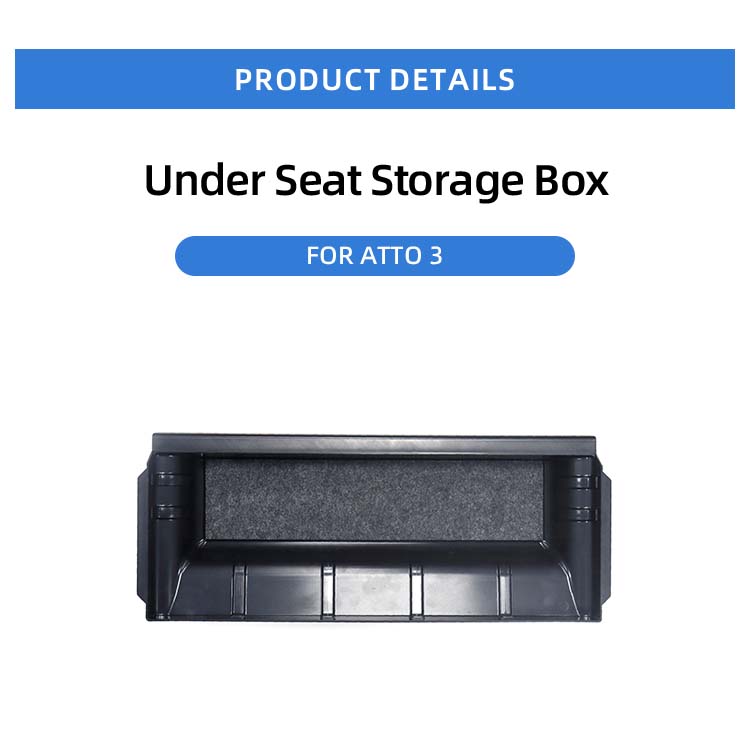 Atto3 Under Seat Storage Box ABS Plastic Fashionable Car Organizers Car Storage Box For BYD ATTO 3 Yuan Plus details
