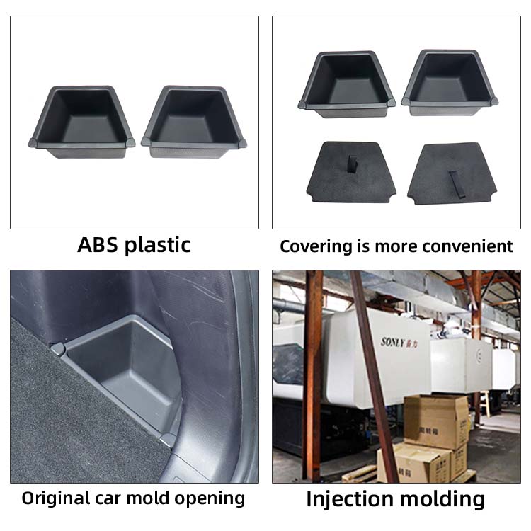 ATTO 3 Trunk Storage Boxes On Both Sides ABS Plastic Car Cargo Storage Rear Trunk Organizer For BYD Yuan Plus factory