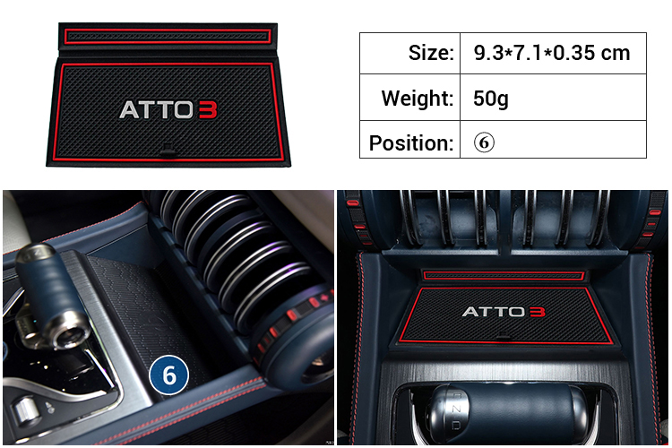 Car Interior Accessories Anti-Slip Mat ATTO 3 Door Slot Mat Anti-skid Pad Door Slot Pads For BYD Yuan Plus Accessory details