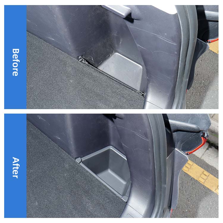 ATTO 3 Trunk Storage Boxes On Both Sides ABS Plastic Car Cargo Storage Rear Trunk Organizer For BYD Yuan Plus details
