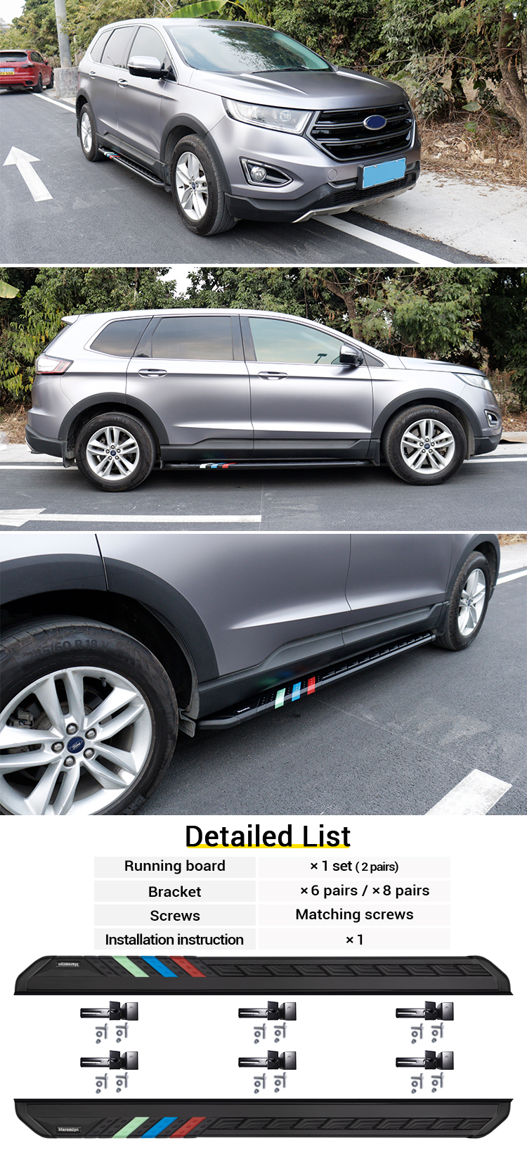 High Quality Universal Step Board Nerf Bar Car Exterior Accessories Running Borads Side Step For BYD Yuan Plus ATTO 3 Accessory details